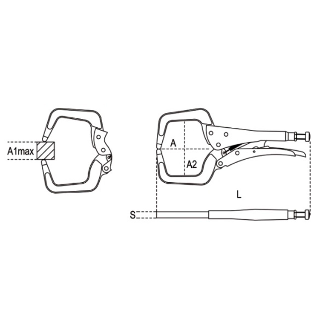 Vendita online Pinze regolabili autobloccanti ganasce a collo di cigno oscillanti art.1062GM 170